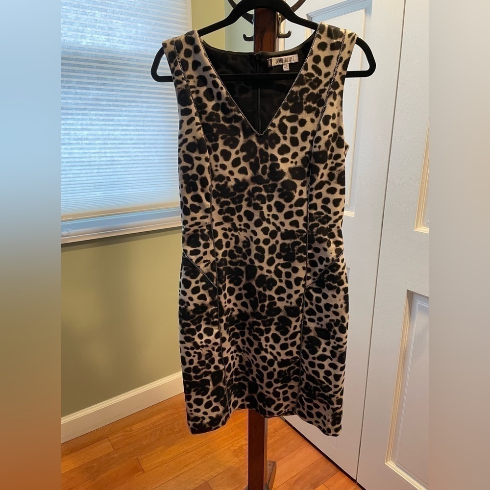 Jennifer Lopez Leopard Animal Print Body-con dress size 8